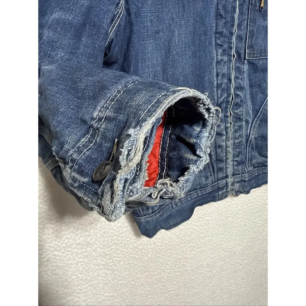 ViTG 70s Lee Men's Model 91-B Sanporized Full Zip Quilted Lined Denim Jacket Lg.